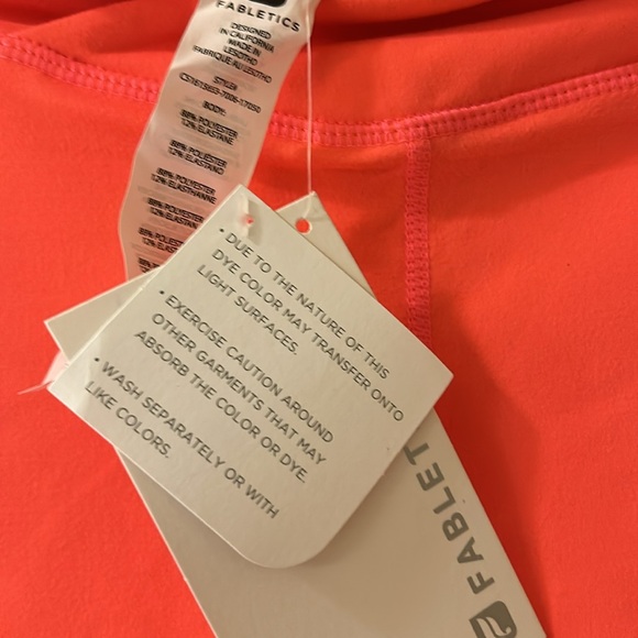 FABLETICS NEW Mid-rise Crossover Waistband Crop Leggings Pocket Orange Size Lrg - Picture 11 of 11